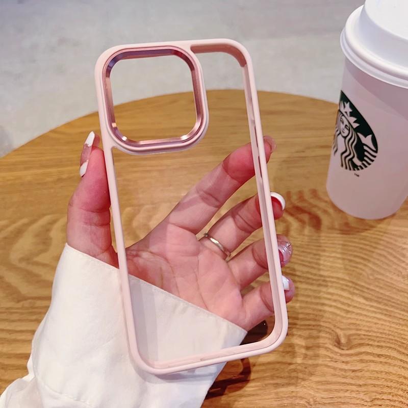 

Металлическая рамка, подходящая для чехла для телефона Apple 16promax 15 Прозрачный и простой 14 Акриловый 13 Противоударный чехол Apple 16ProMax