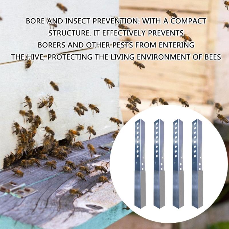 4 Stück Fluglochreduzierer und Mäuseschutz für 8/10 Rähmchen Bienenbeuten für die Imkerei Edelstahl für Winter und ganzjährig