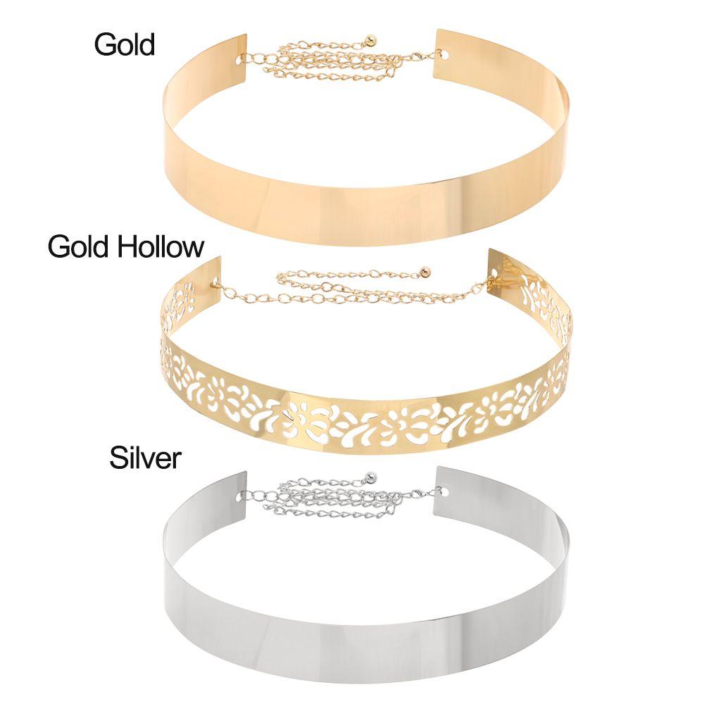 Gift Waist Ornament Mirror Waistband Wide Waist Belt Gold Silver Color Sequined Metal Wide Belt