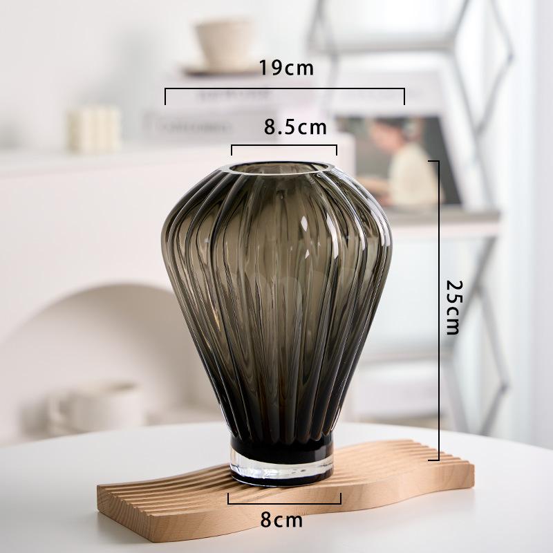 BRSimple Crystal Glass Vase Creative Hydroponic Vase Flower Arrangement Art Desktop Decoration Modern Room Aesthetic DecorationEY