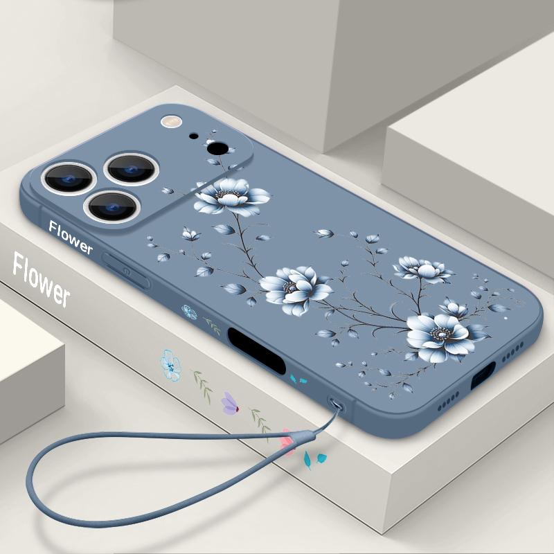 Чехол-шнурок с мелким цветочным узором для iPhone 17 Pro Max iPhone 16 15 14 13 Pro Max 11 16E 17E Мягкий силиконовый чехол-накладка для телефона
