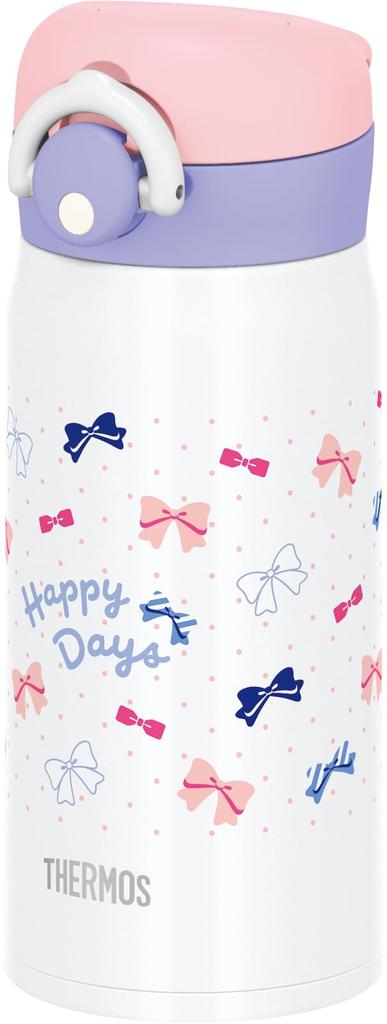 Thermos Water Bottle Vacuum Insulated Mobile Mug 350ml Ribbon White RWH JNR-353G