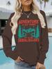 Adventure Print Women's Hoodie - New Autumn Style, Versatile, Round Neck