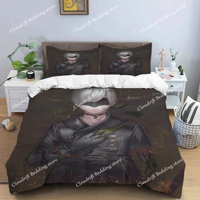 Comic Nier Art Print Three Piece Bedding Set Fashion Article Children or Adults for Beds Quilt Covers Pillowcases Bedding Set