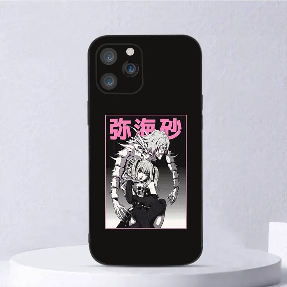 

D-Death Misa N-Note Phone Case For iPhone 16,15,14,13,12,11,Plus,Pro Max,XS,X,E,SE,Mini Soft Silicone Black Cover iPhone16pro