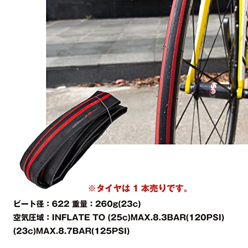 GORIX 700c Bicycle Tires for Road Bikes and Cross Bikes (Passion 23c) Slick Clincher Tires 700x23c (Black)