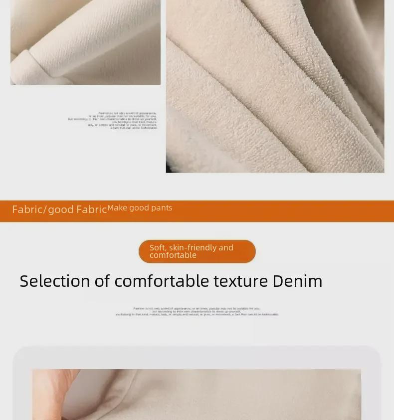 2025 Lente Dames High Waist Fleece-Gevoerd Off-White Harem Jeans