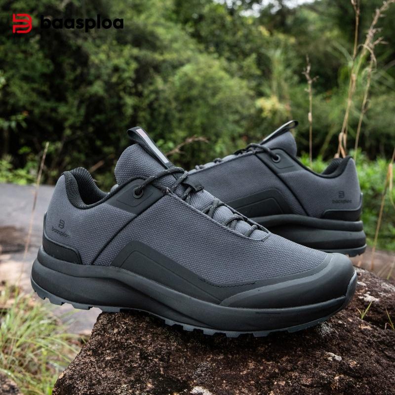 BAASPLOA Men Hiking Shoes Trekking Climbing Sneakers Non-slip Comfort Outdoor Resistant Walking Shoes Male Four Season