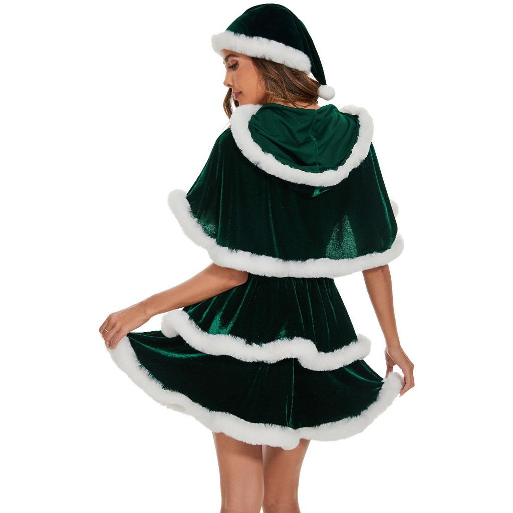 Chal de talla europea ropa de Navidad, ropa de Navidad, ropa nueva de fiesta para niñas cos ropa de Navidad, uniformes de juego