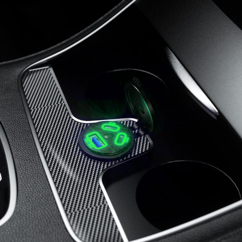 Waterproof 3-Port USB & Type C Power Outlet 45W Type C Fast Charging Socket for 12V/24V Vehicles, Boats, Motorcycles