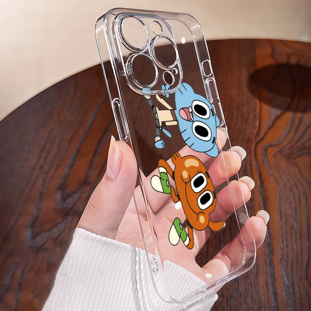 Die erstaunliche Welt von Gumball Hülle für IPhone 17 16 15 14 13 12 Mini 11 Mini Pro Max Transparente Silikonhülle