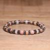 Rhodonite Hematite Beaded Bracelet – Earthy Tone Boho Jewelry, Emotional Balance Gift for Men Women