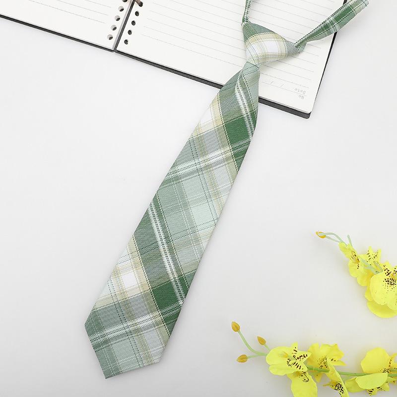 Jk Small Tie Female College Style Lazy Japanese Plaid Uniform Shirt Tie Student Ins Men'S And Women'S Short Styles Free Of Charge
