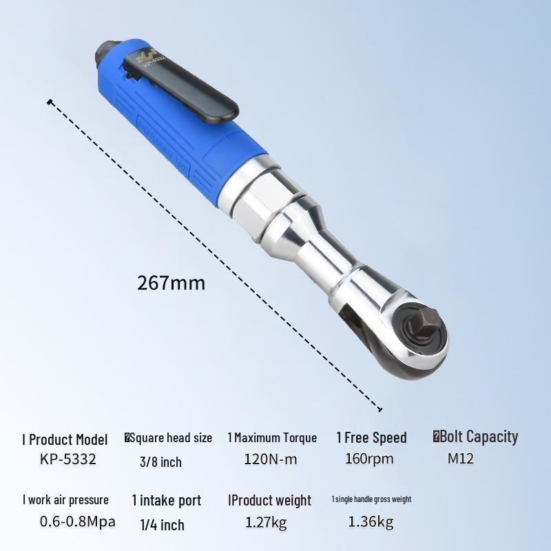 Gaobao 1/2 & 3/8 Inch 90° Pneumatic Ratchet Wrench - Right Angle Air Impact Tool