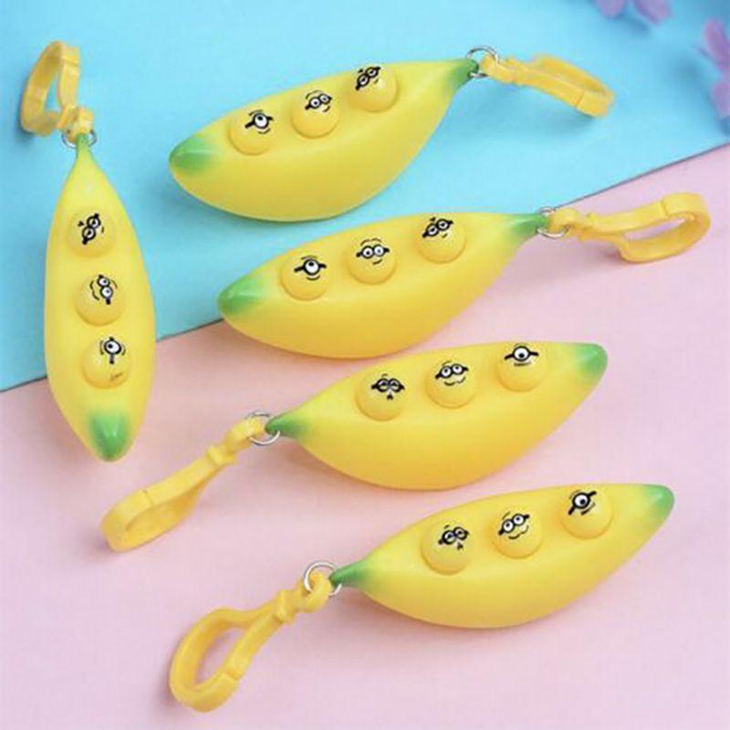 Vibrant Yellow Banana Popper Toy For Anti-anxiety And Adhd Fidget Relief