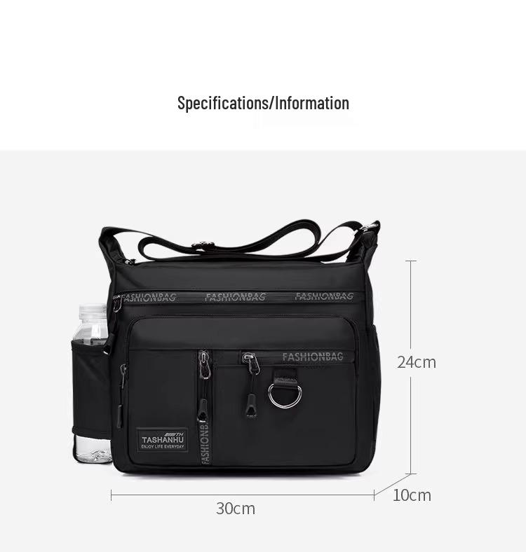 2024 Men's Waterproof Crossbody Bag, Large Capacity, 7 Compartments for Casual, Business, and Travel.