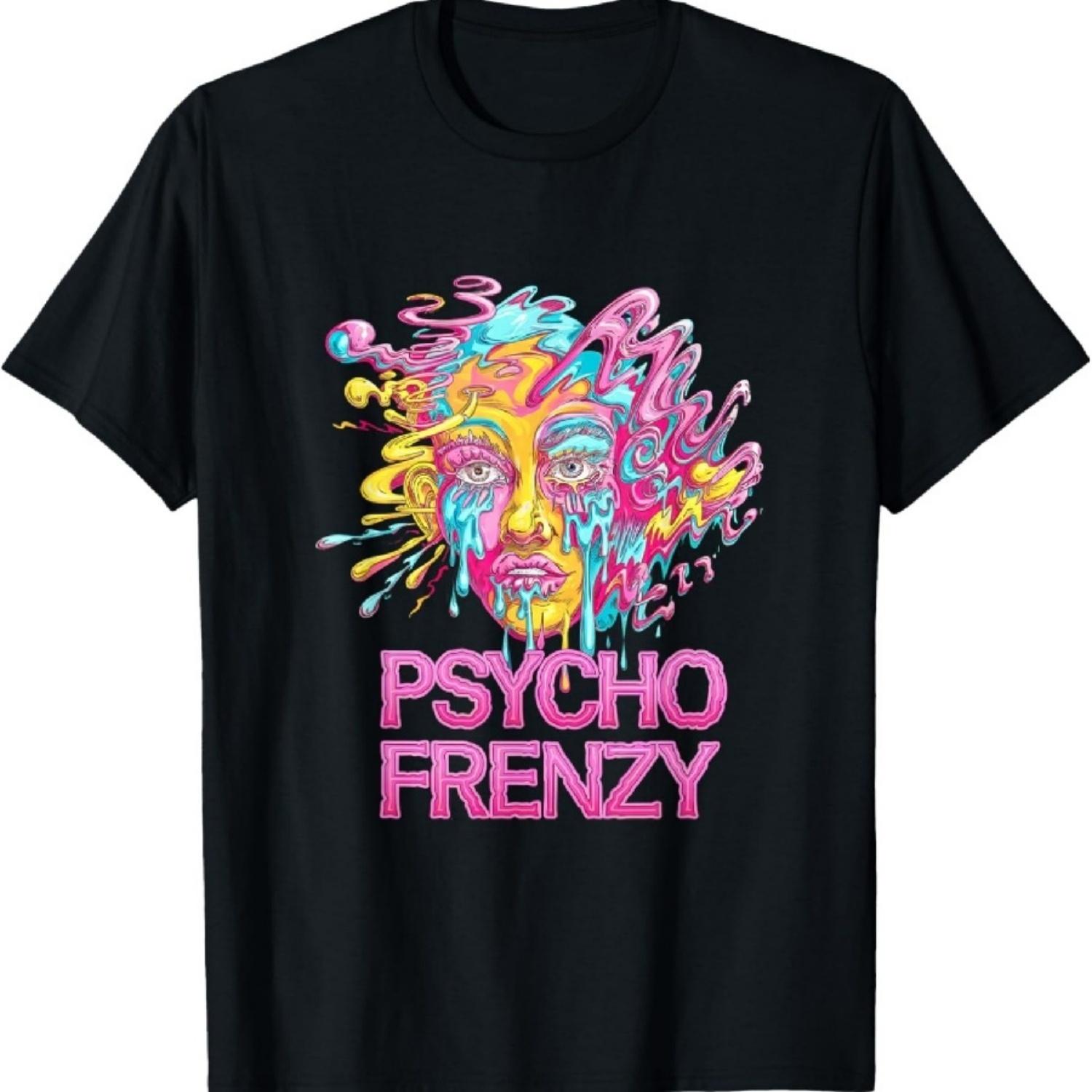 Психоделическая красочная психо-френзи триповая радужная футболка S