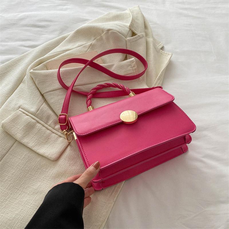 2024 Trendy Street Style Pu Leather Shoulder Bag Fashionable Square Flap Bag