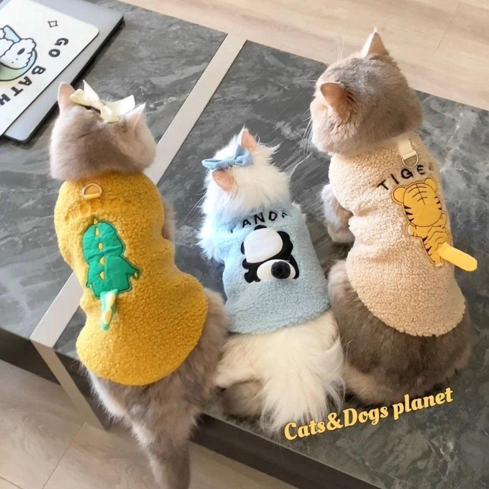 Pull Doux pour Chat Vêtements d'Animal de Compagnie en Peluche Veste Amusante pour Chien pour Chiot Chats