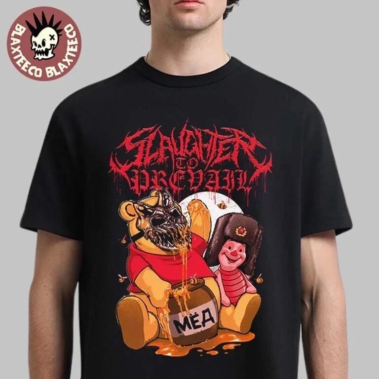 

Slaughter to Prevail Winnie The Pooh Grizzly Exclusive Art Unisex 100% Cotton T-shirt Mens Tees Top L