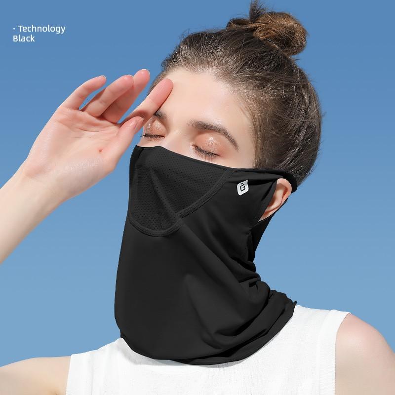 Ice Silk Full Face Women Sun Mask Scarf Bandana