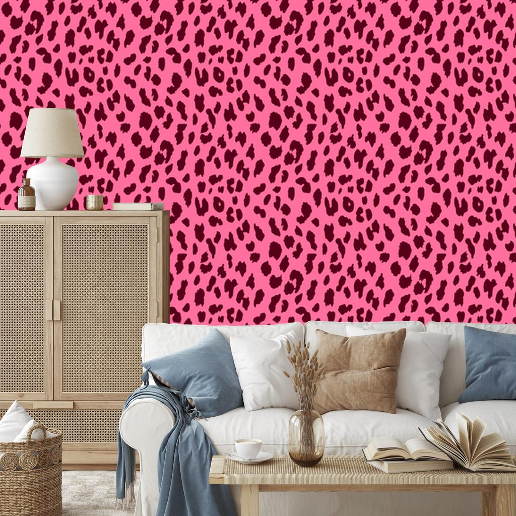 Pink Skin Wallpaper, Powder Pink and Burgundy 50x1000