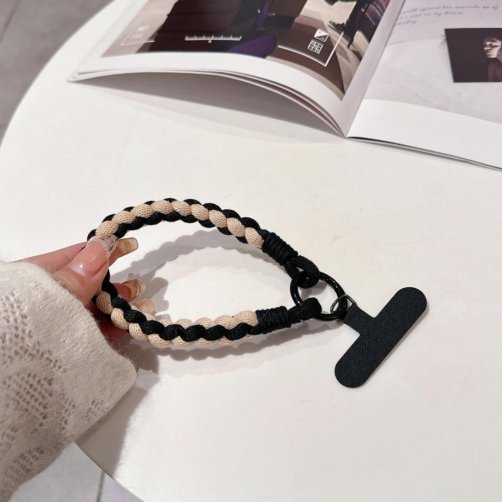 New Colorful Universal Braided Mobile Phone Lanyard Strap Cute Hanging Chain Ring Cord With Patch Wrist Strap Phone Detachable