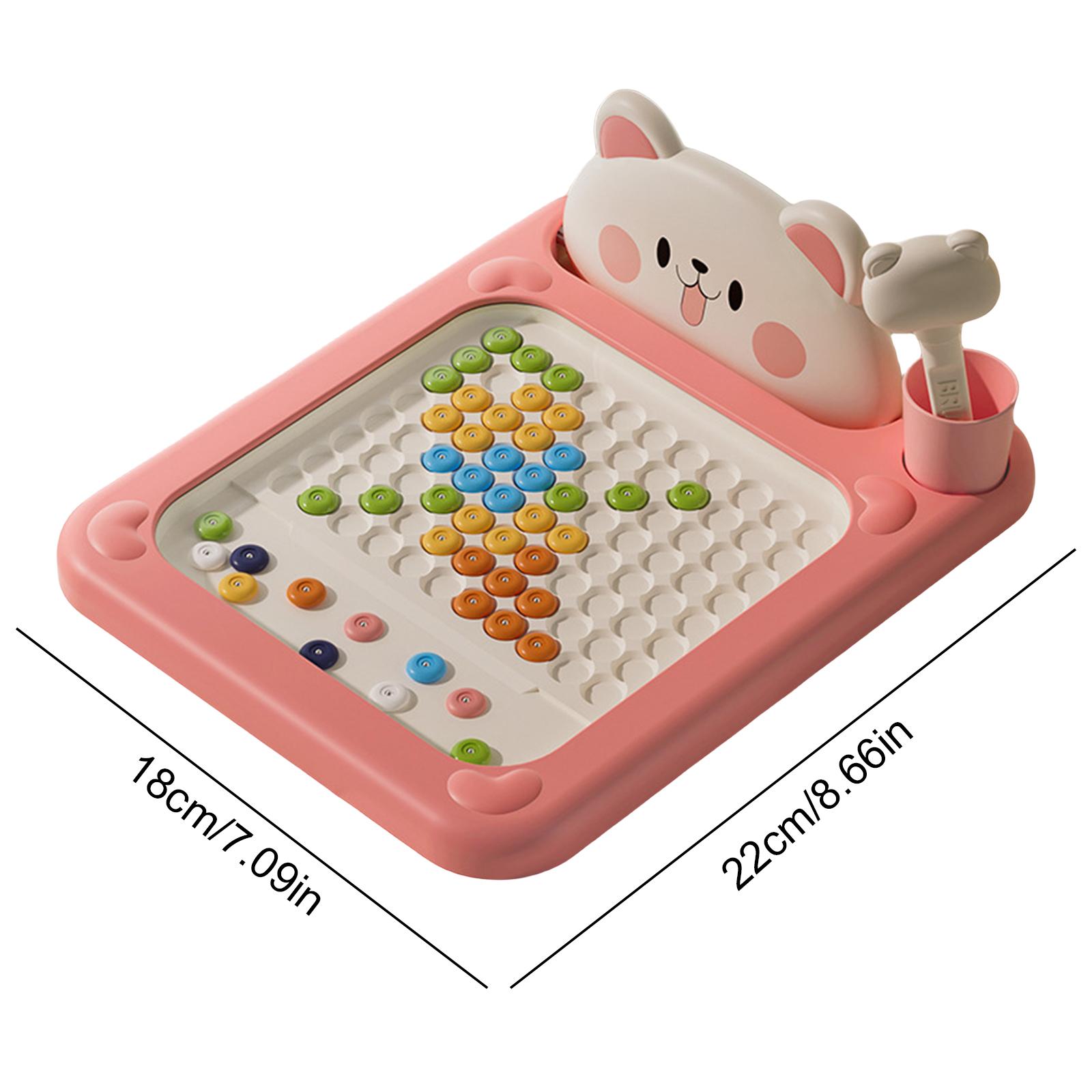 

Cartoon Magnetic Drawing Board with Pen & Dot Beads Magnetic Dots Board Magnetic Dot Art Toy for Kid Age 4 5 6 Girl Gift Boy