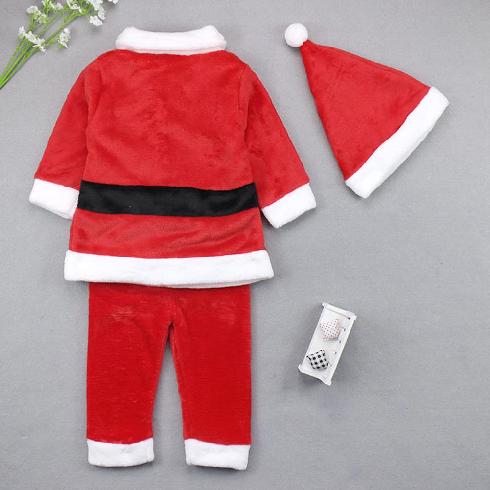 Matreeglam Santa Claus Costume for Babies and Set for Includes Pants and Santa Fluffy and Sizes Kids, 3-Piece Christmas, Hat, Soft, 80-110