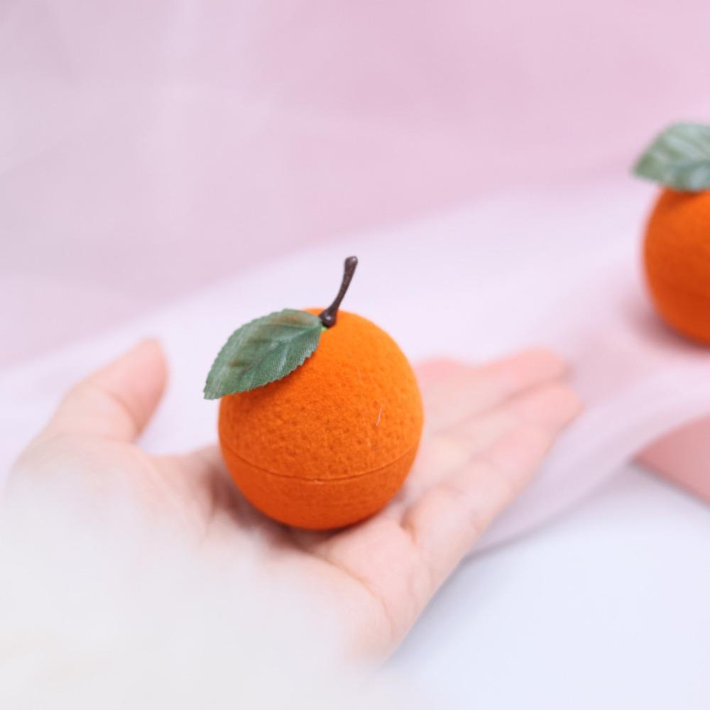 Dustyproof Flocking Jewelry Box Popular Orange Jewelry Box Orange Ring Box Valentine's Day