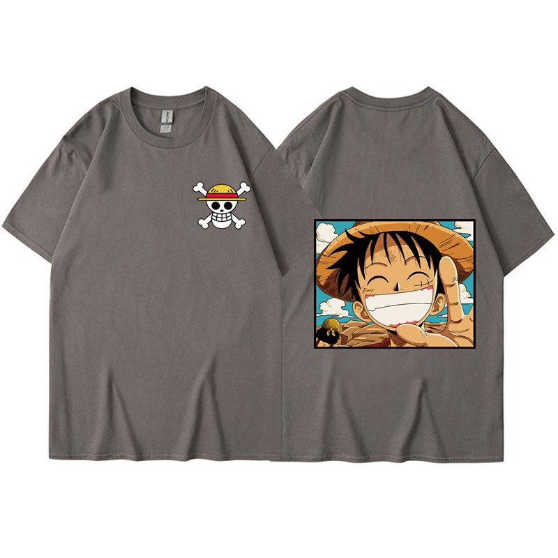 

Аниме ONE PIECE Мужская футболка Харадзюку Луффи Манга Графические топы Футболки Рубашка Косплей Хлопок Мультяшные футболки Унисекс Повседневная Летняя Уличная одежда M темно-серого