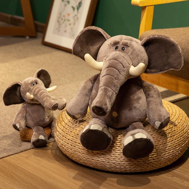 Plush Cute Elephant Doll With Pp Cotton Filling For Kids Bedroom Decoration