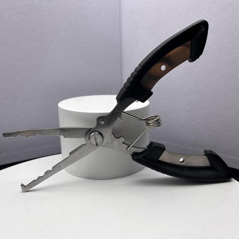 Multifunctional Stainless Steel Fishing Pliers: Portable Fish Controller, Line Cutter, Split Ring Opener, Scissors, Hook Remover.