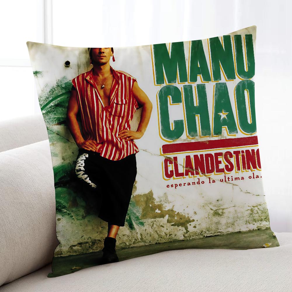 

Musician Singer MManu Chao cushion cover Home Bedding Sofa living Room pillowcase Simple Soft Skin Cushion Cover Party Gift 30x30cm