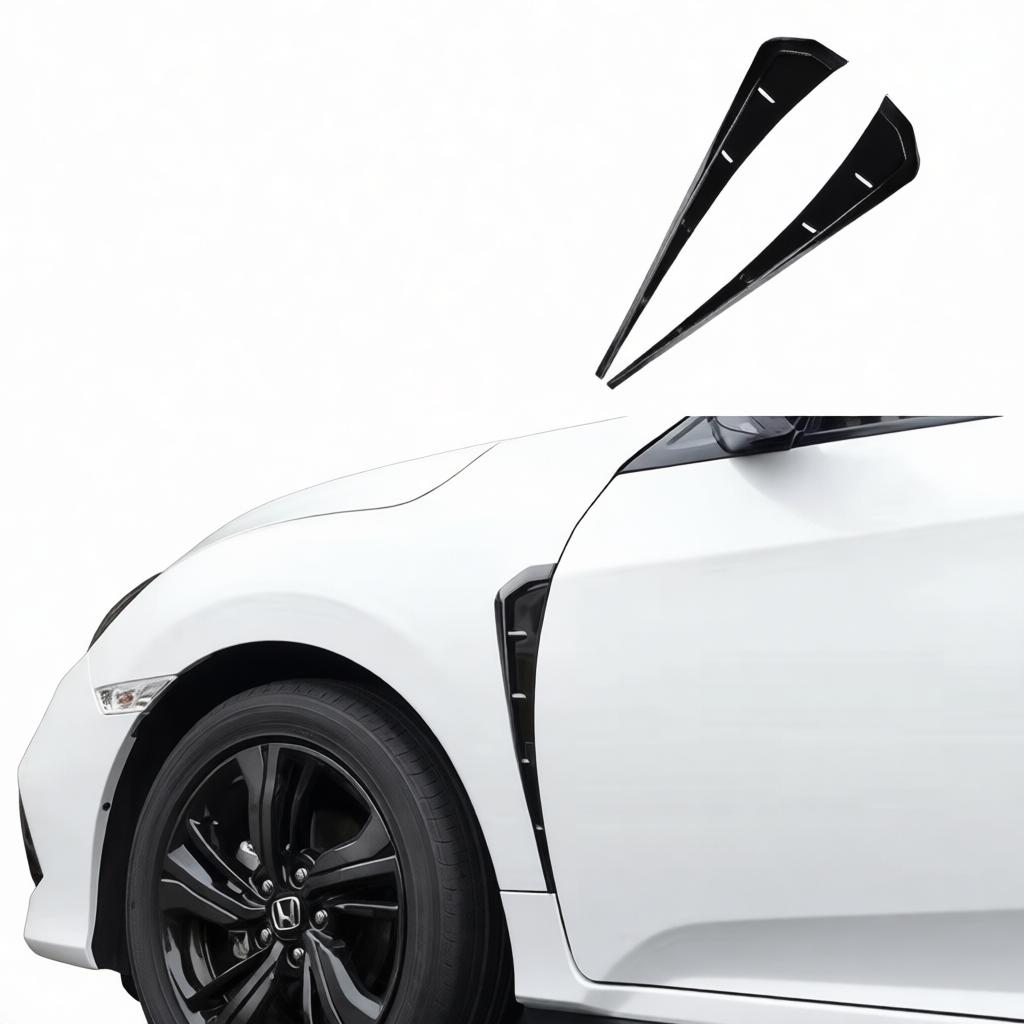 Auto Exterior Side Fender Air Flow Vent Trim Glossy Carbon Fiber Pattern For 10th Gen Civic Sport Modification Styling