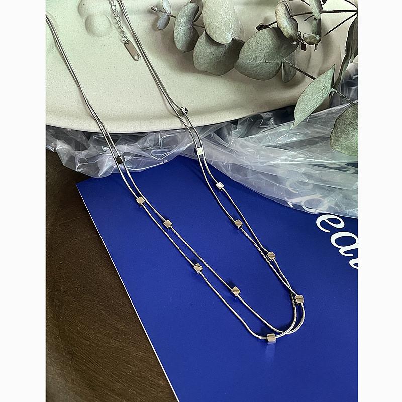 Style Geometric Snake Chain Necklace For Women With Titanium Steel Durability