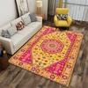 Bohemian Style Carpet with Geometric Floral Pattern in Yellow & Red Suitable for use as an anti-slip for living room bedroom sofas