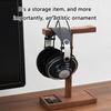 Walnut Headphone Stand Universal Desktop Holder for Gaming Headsets Solid Wood Craftsmanship with Storage Base