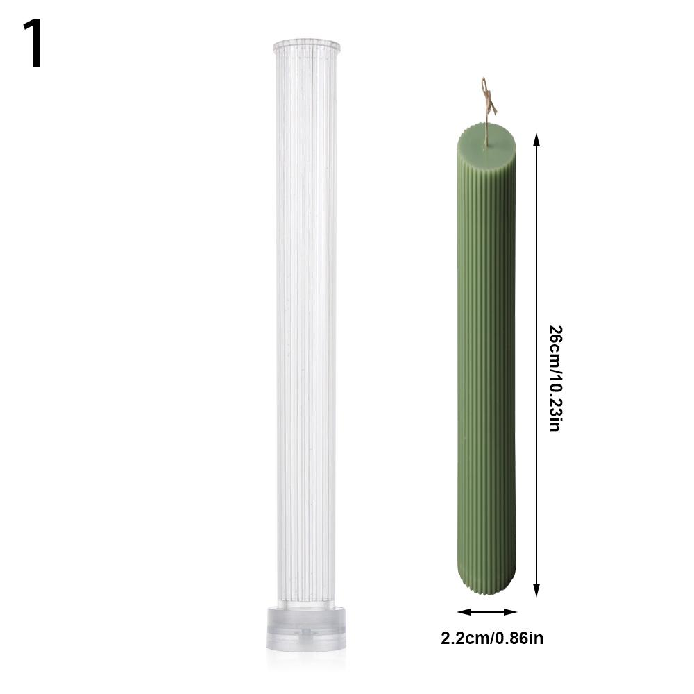 Long Pole Stripe Christmas Candle Mold Soap Making Large Cylinder Rib Church Party Handmade DIY Craft Clay Candle Making