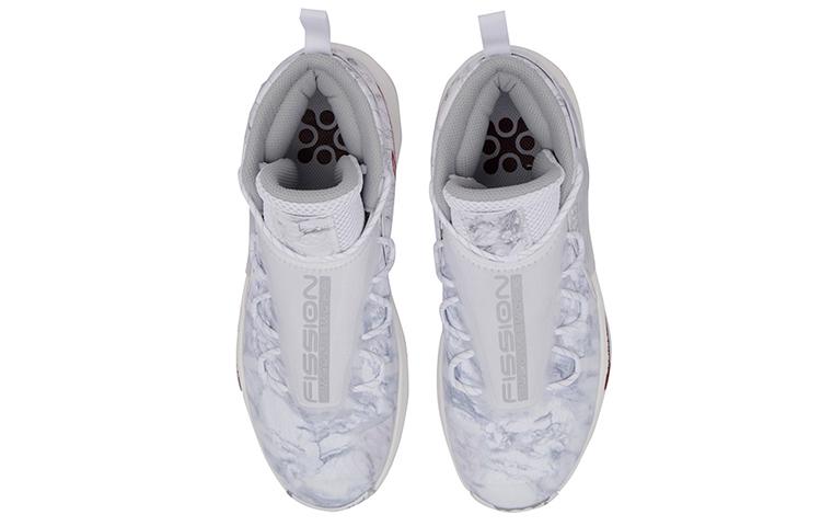 Li Ning Wade Fission 6 Slip Resistant And Abrasion Resistant Coverage Mid Top Basketball Shoes Men's White ABAQ031-2