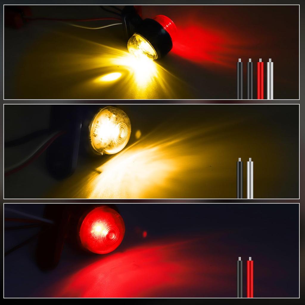 Ygmylandbb Truck LED Side Marker Lamp, 2 LED Double Sided Luminous, Shoulder Light, Side