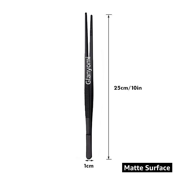 8/10/12-Inch Kitchen Tongs, Stainless Steel Culinary Plating Tweezers BBQ Tongs - Food Styling Baking Decor