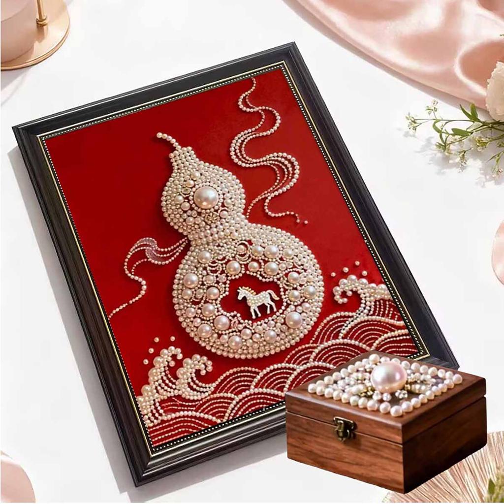 DIY Gourd Pearl Art Painting for Home Wall Decor Pearl Gem Paintings Picture Arts Craft  for Adults/Beginners Gift Idea Home Decor Without Frame