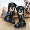 Botas de Mujer hasta la Rodilla Bordadas Otoño Invierno Nuevas con Plush Interno para Mantener el Calor Estilo Étnico de Caña Alta con Cremalleras Botas Hanfu
