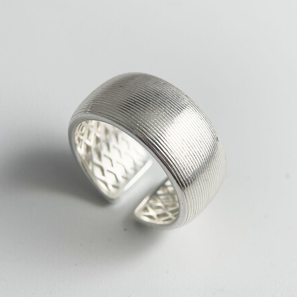 Bf Club   Rings For Women Simple Geometric Handmade Irregular Wide Strip Smooth Ring Allergy For Birthday Gift