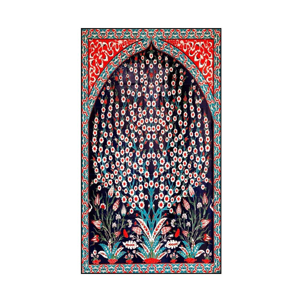 Turkish Tile Tree of Life Watercolor Painting Prints Traditional Ottoman Floral Wall Art Picture Canvas Poster Home Decor