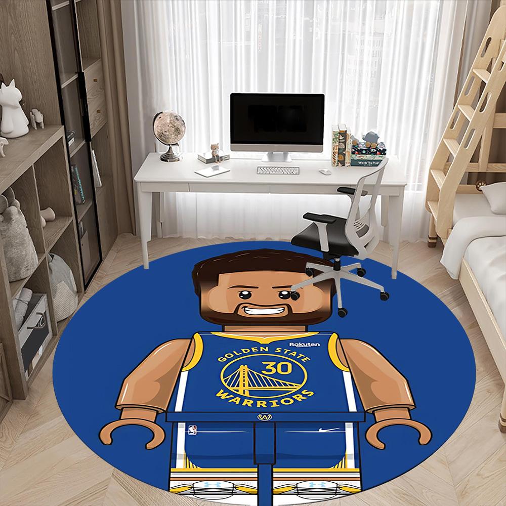 1PC Warriors Curry Office Round Area Rug, Indoor Mat Suitable For Office, Under Office Chairs Bedroom Living Room Home Decor, Room Deco110