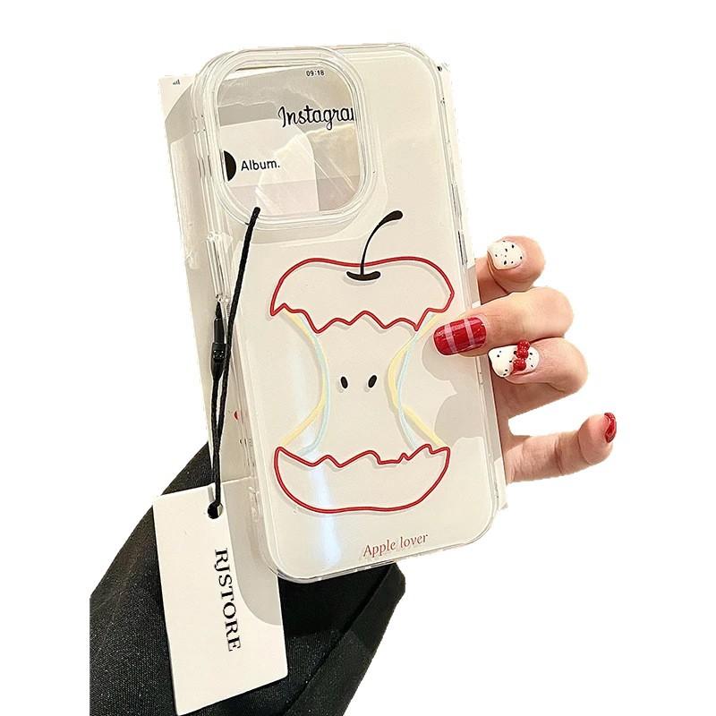 Ins Wind Red Yellow Blue Line Apple iPhone Apple 17/16 Mobile Phone Case 15 White Background IMD14 Set Air