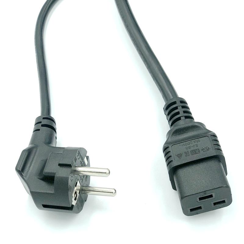 16A CE Certified European Power Cord, C19 IEC 60320, 3-Core, 1.5-2.5mm²