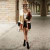 Casual Trend Versatile Autumn Fashion Women's Colorblocking Sweater Coat Female